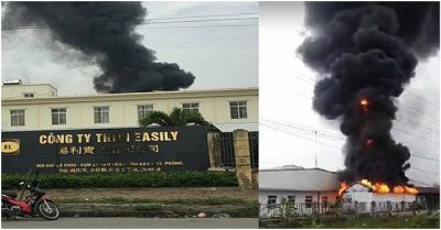 Hải Phòng: Cháy dữ dội tại khu công nghiệp Tân Liên