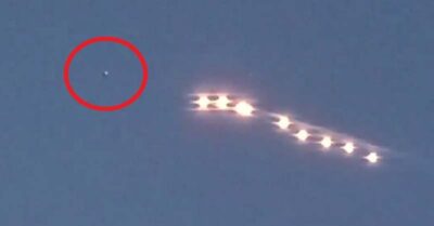 Vật thể bay không xác định trên bầu trời đêm Quảng Tây, để lại nhiều quả cầu ánh sáng dạng chuỗi hạt