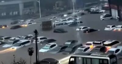 Khâm Châu, Quảng Tây hứng chịu trận bão lớn, xe cộ bị nhấn chìm, nhà cửa ngập nước