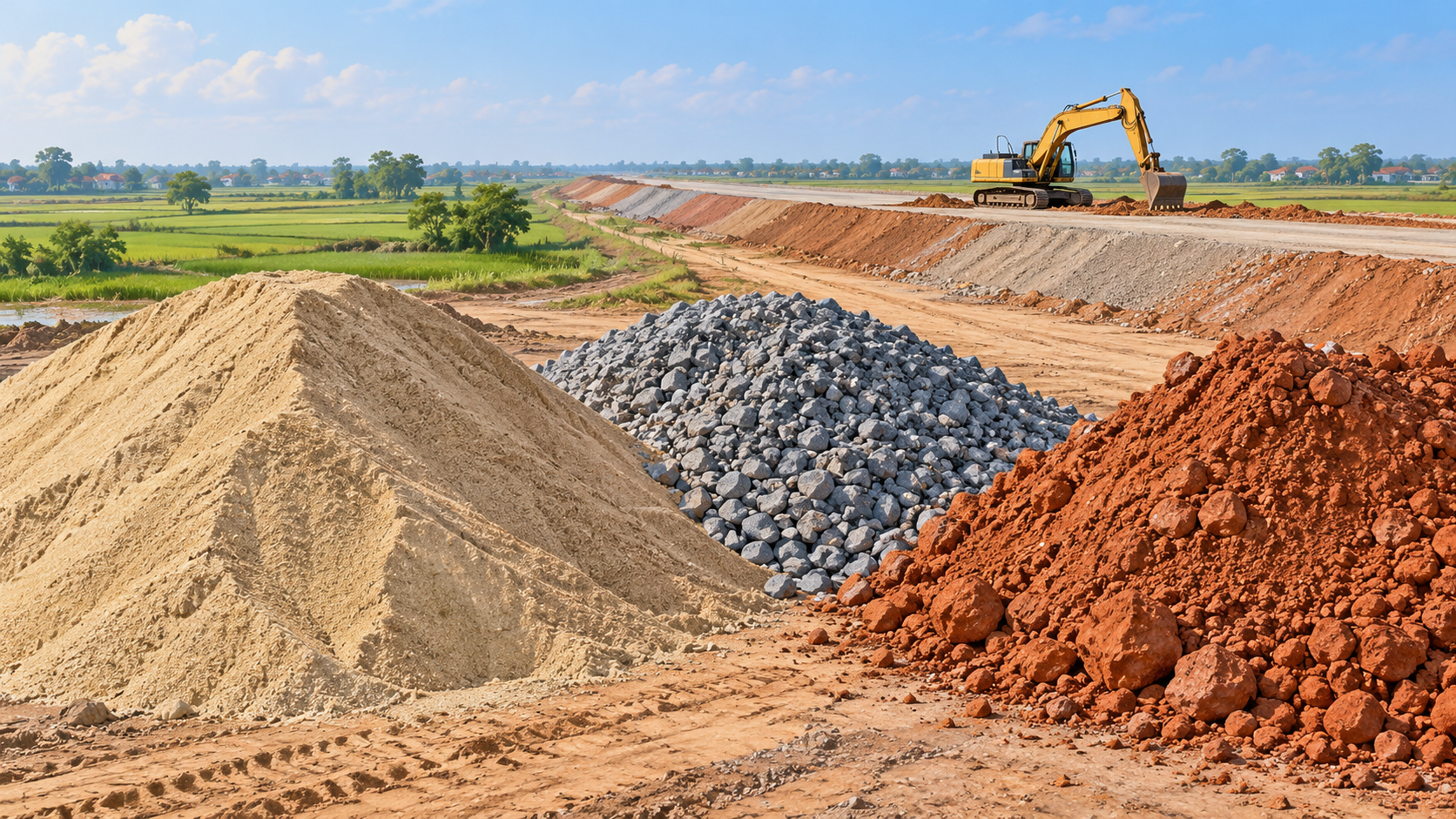 Vành đai 4 vùng Thủ đô còn cần huy động khoảng 13,18 triệu m³ vật liệu